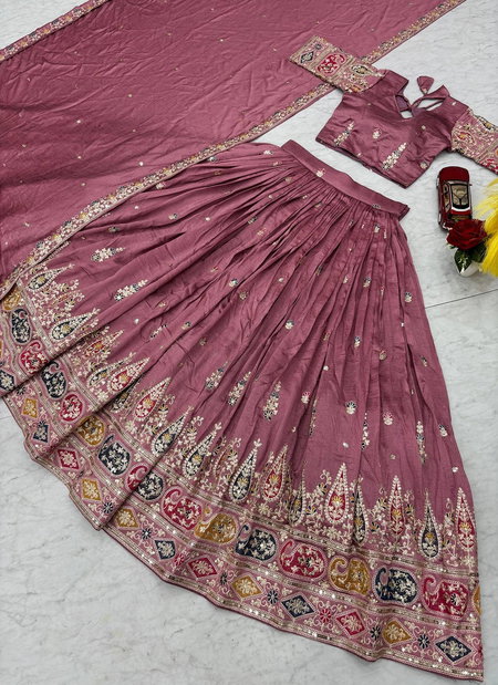 PC 533 Pure Vichitra With Embroidery Work Lehenga With Choli Dupatta Suppliers In India